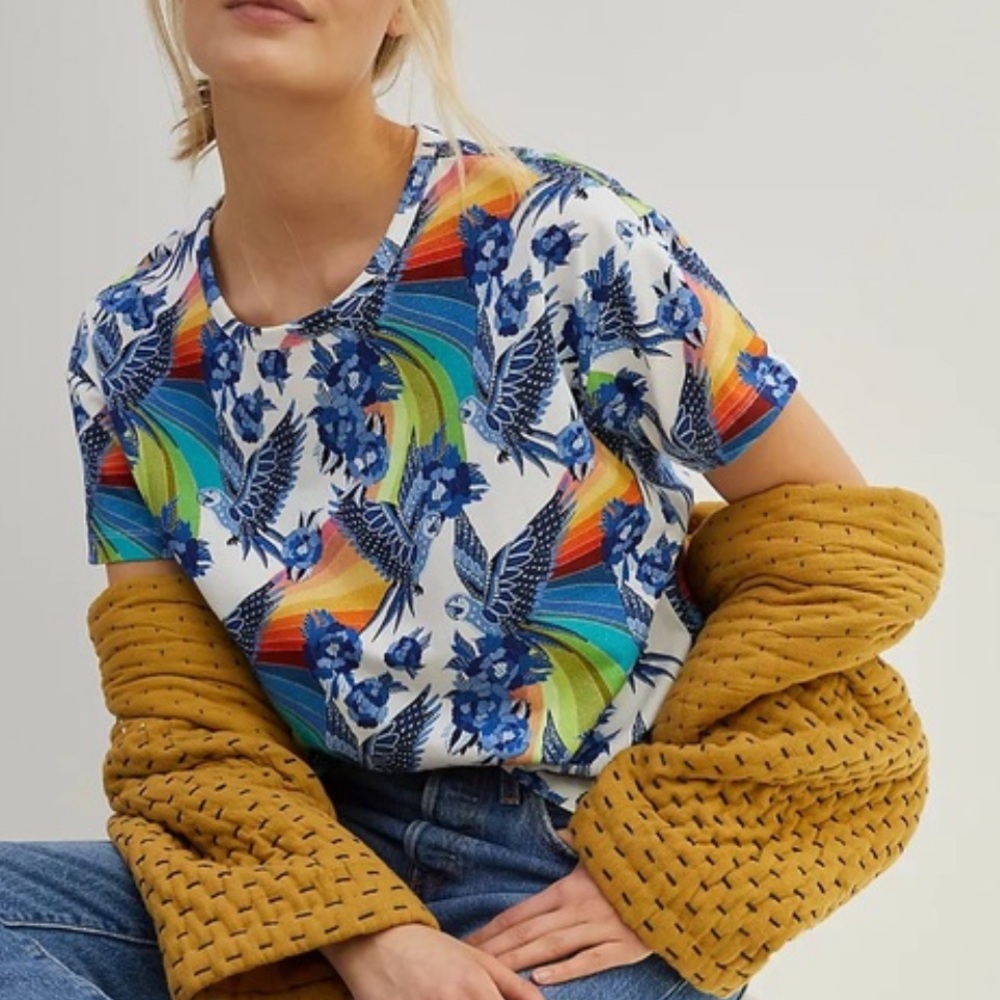Farm Rio Aves Graphic Tee $88 Retail